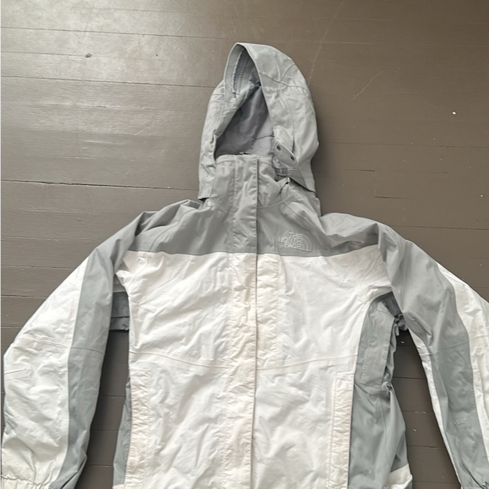 The North Face Gray and White HyVent Jacket